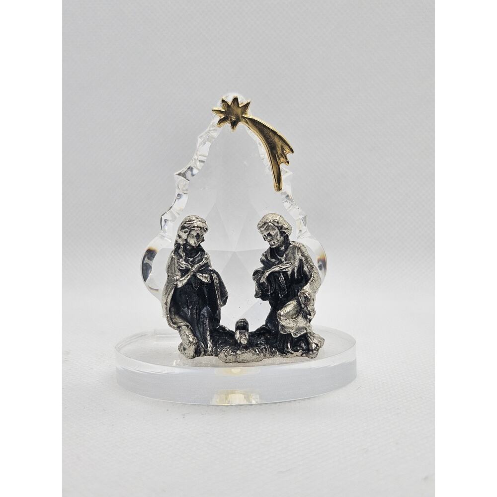 Crystal Christmas Nativity Scene Figurine Collectible Gift
